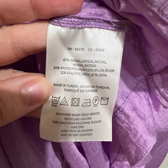 Maeve for Anthropologie Lilac Leonie One Shoulder Top Size Small - Picture 8 of 9